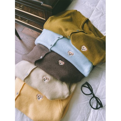 Embroidered Bear Cardigan 